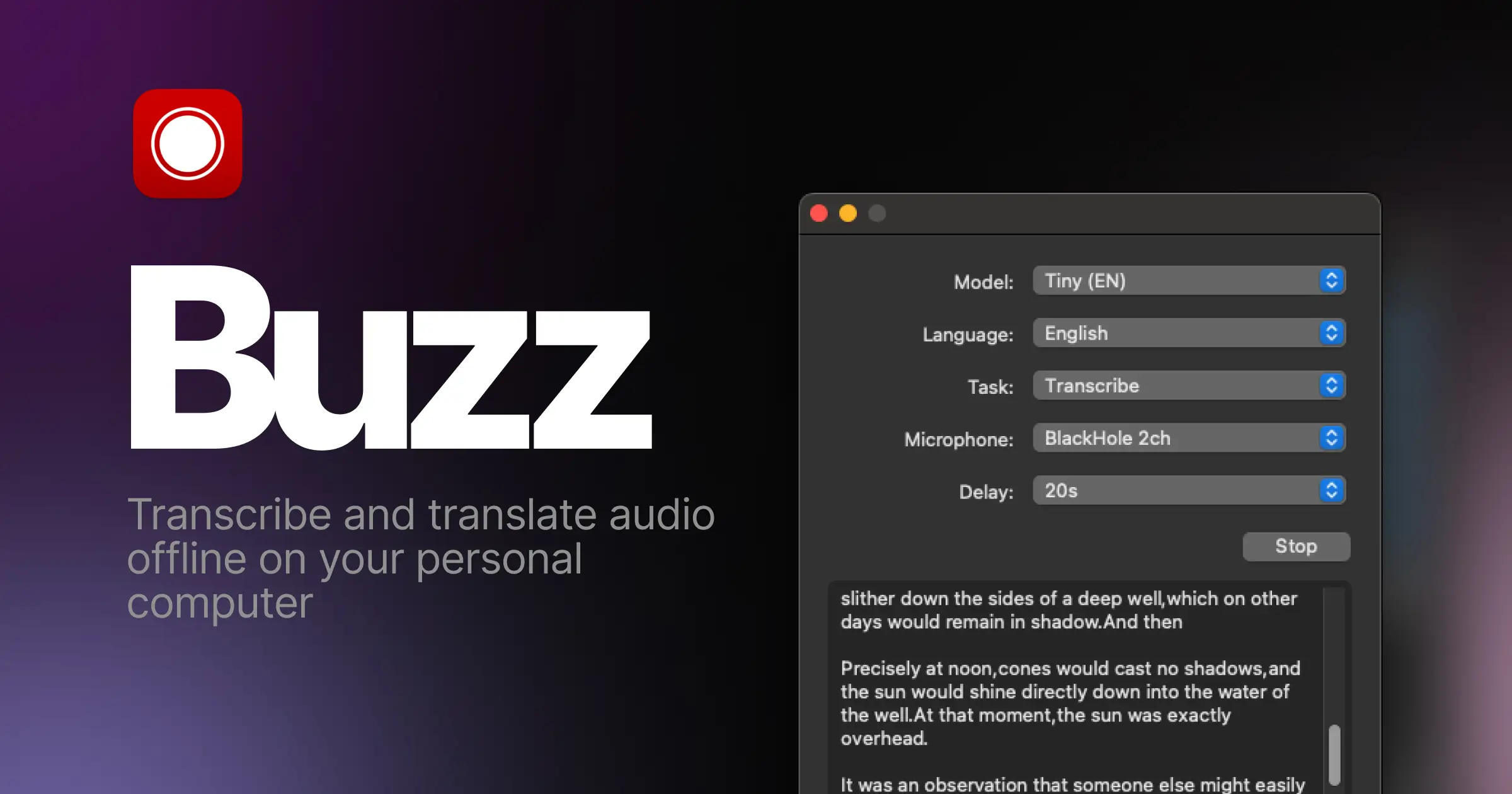 图片[1]-Buzz – 开源、可离线的实时语音转文字工具 - Jay的部落-Jay的部落